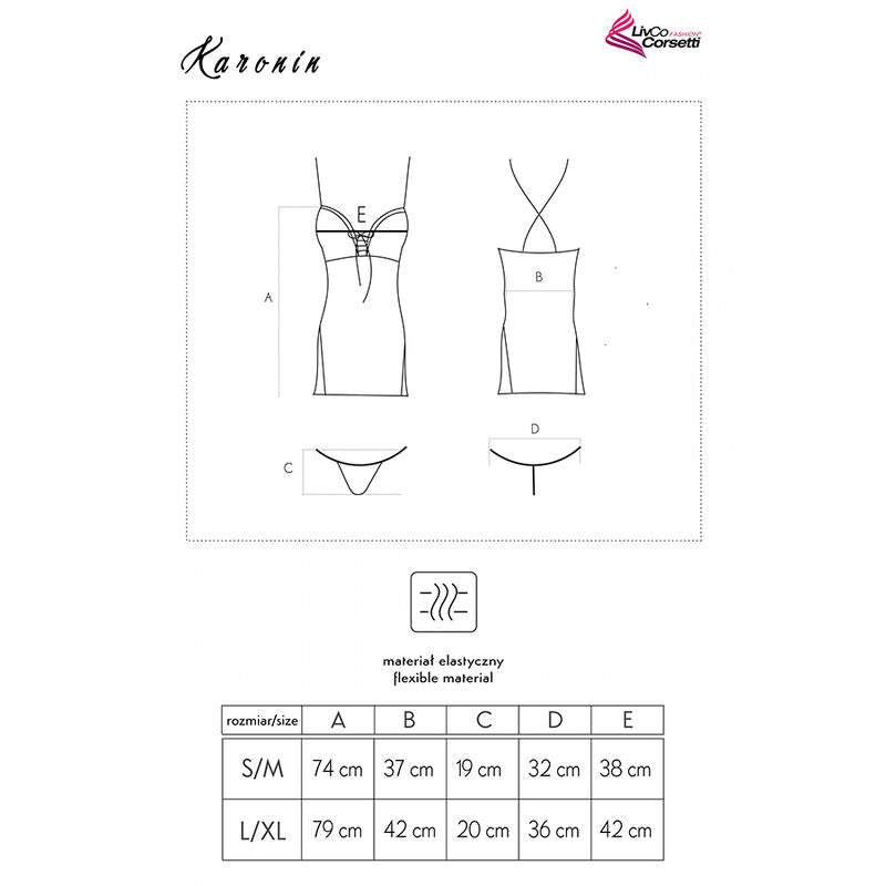 Livco corsetti fashion - karonin lc 90628 camicia + panty nero