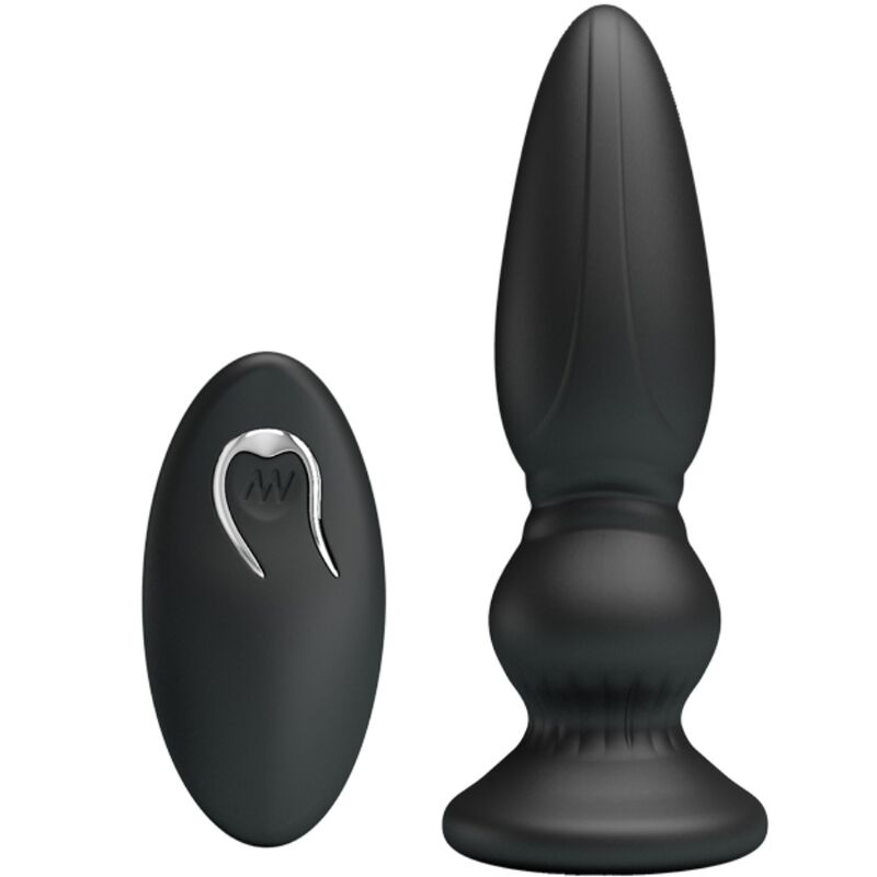 Mr play - potente vibratore telecomando plug anale nero