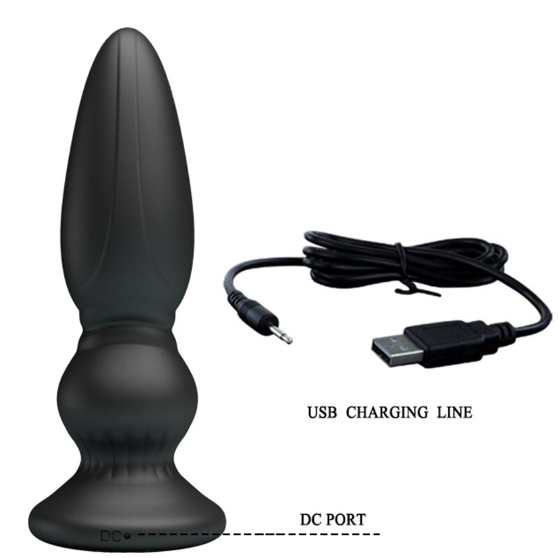Mr play - potente vibratore telecomando plug anale nero