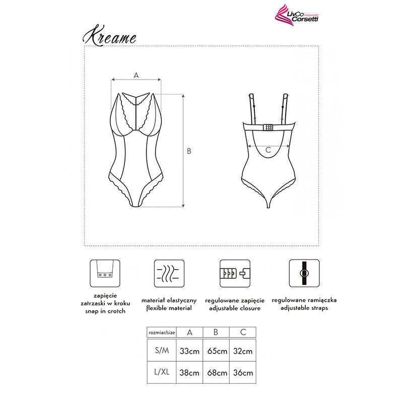Livco corsetti fashion - kreame lc 90546 body nero l/xl