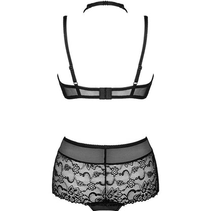 Livco corsetti fashion - linera for the senses collezione bra + panty nero l/xl
