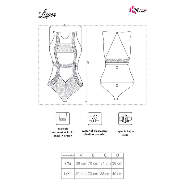 Livco corsets mode - lixpen lc 90612 corps noir l/xl