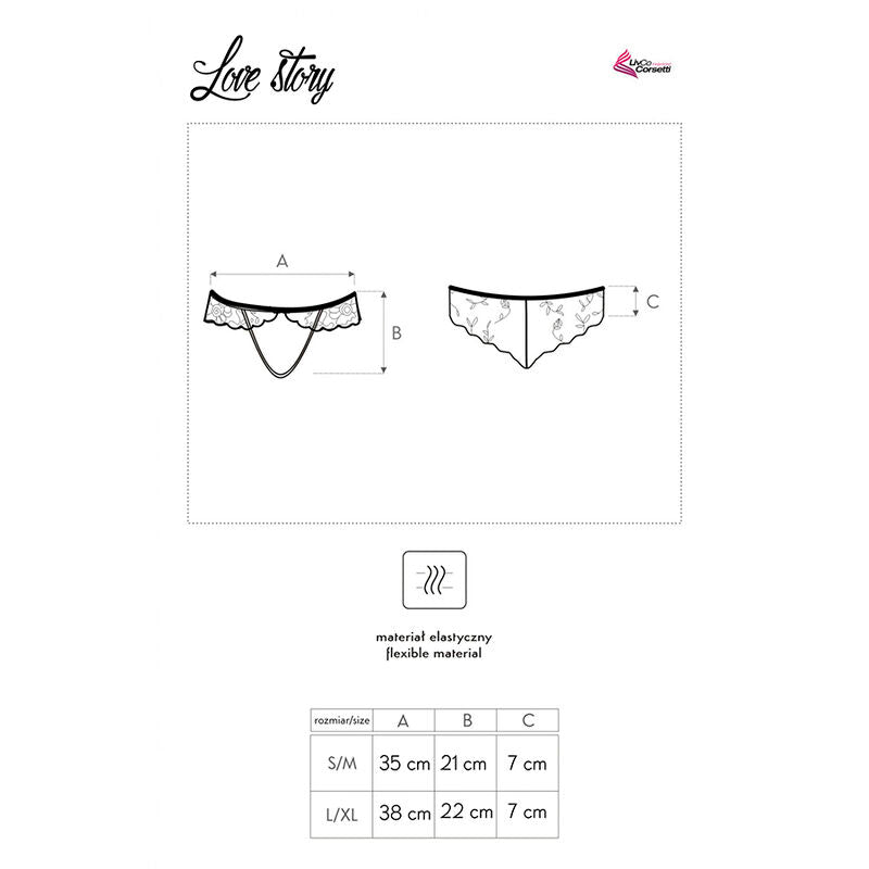 Livco corsetti fashion - love story lc 90679 panty crotchless nero