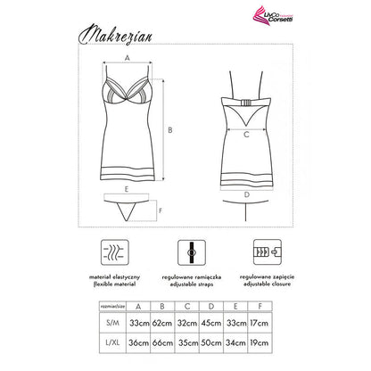 Livco corsetti fashion - makrezian lc 90545 camicia + panty nero l/xl