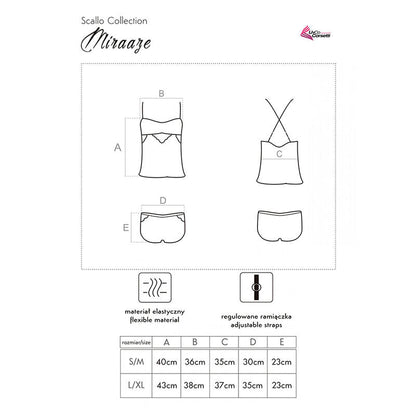 Livco corsetti fashion - miraaze lc 90567 camicia + pantaloncino nero l/xl