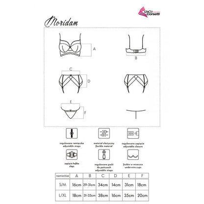 Livco corsets mode - moridam lc 90552 soutien-gorge + soutien-gorge + slip noir l/xl