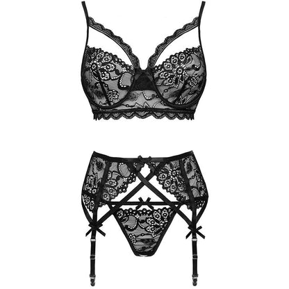 Livco corsets mode - moridam lc 90552 soutien-gorge + soutien-gorge + slip noir l/xl