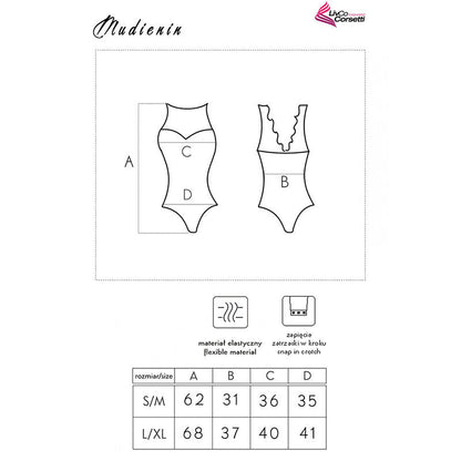 Livco corsets fashion - mudienin lc 90654 body noir l/xl