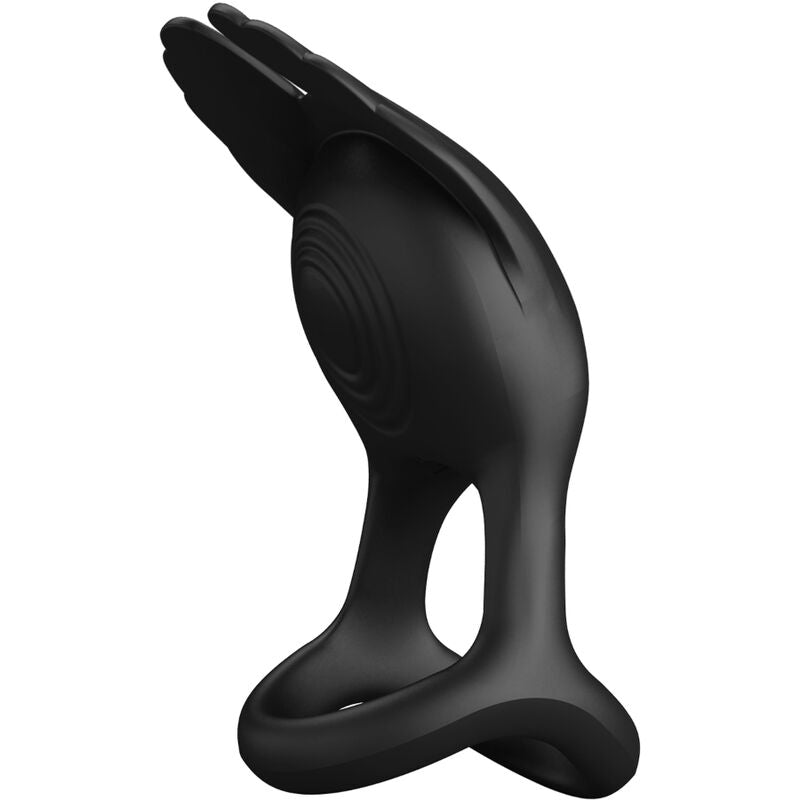 Pretty love - anello per pene vibrante 7 vibrazioni in silicone nero