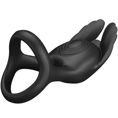Pretty love - anello per pene vibrante 7 vibrazioni in silicone nero