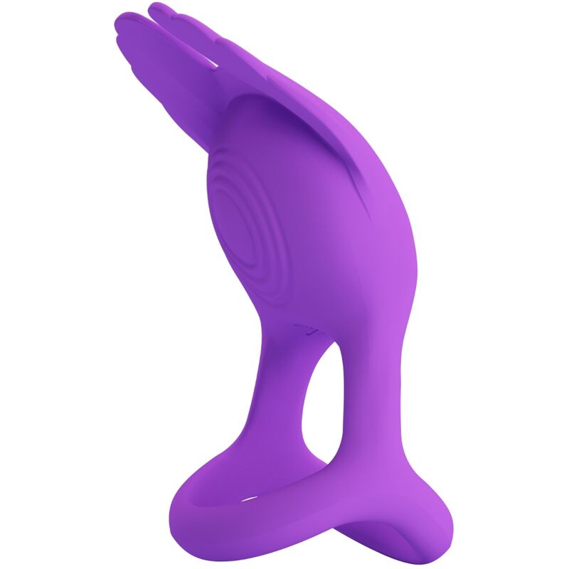 Pretty love - anello per pene vibrante 7 vibrazioni in silicone viola