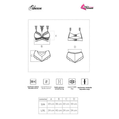 Livco corsetti fashion - palmenom lc 90614 reggiseno + slip nero