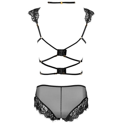 Livco corsetti fashion - palmenom lc 90614 reggiseno + slip nero l/xl