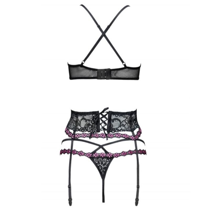 Livco corsets fashion - snehana lc 90443 soutien-gorge + soutien-gorge + slip noir L/XL