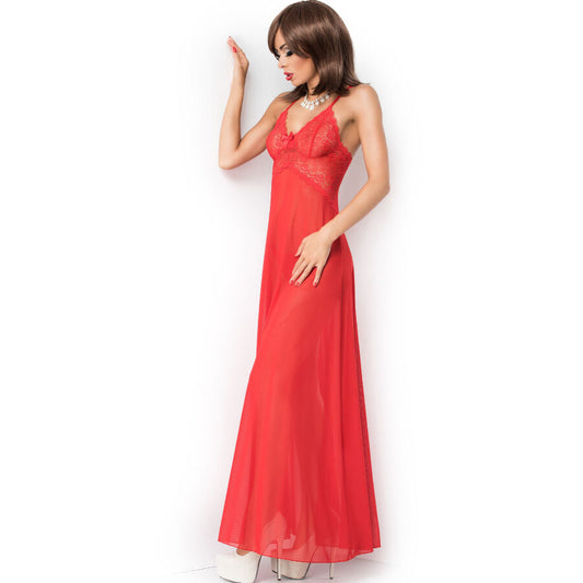 Chilirose - cr 3883 babydoll lunga rossa l/xl