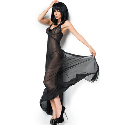 Chilirose - cr 3883 babydoll lunga nera l/xl