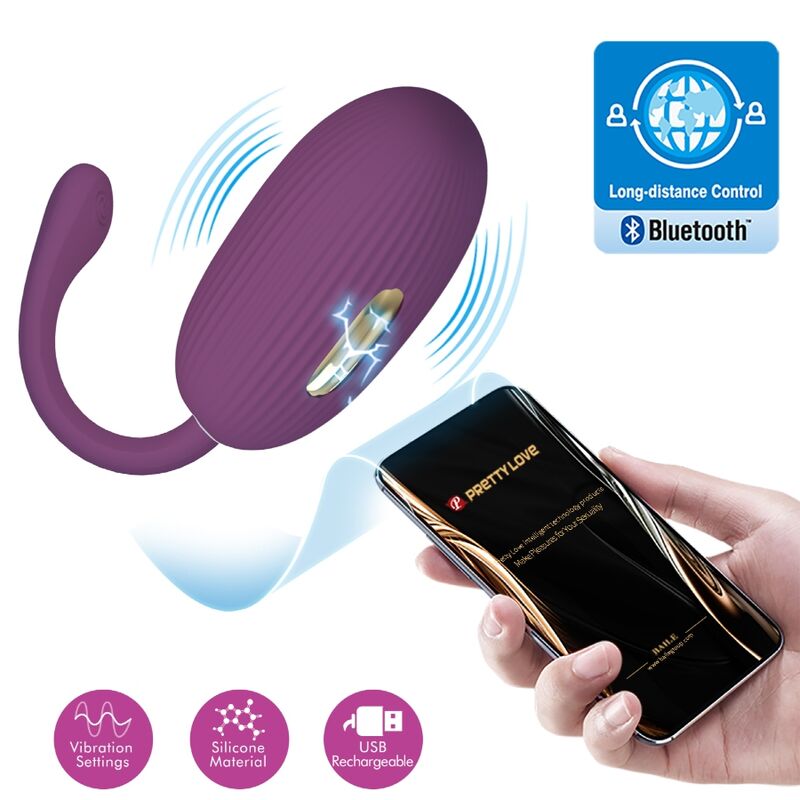 Ovetto vibrante Pretty love Doreen con app viola