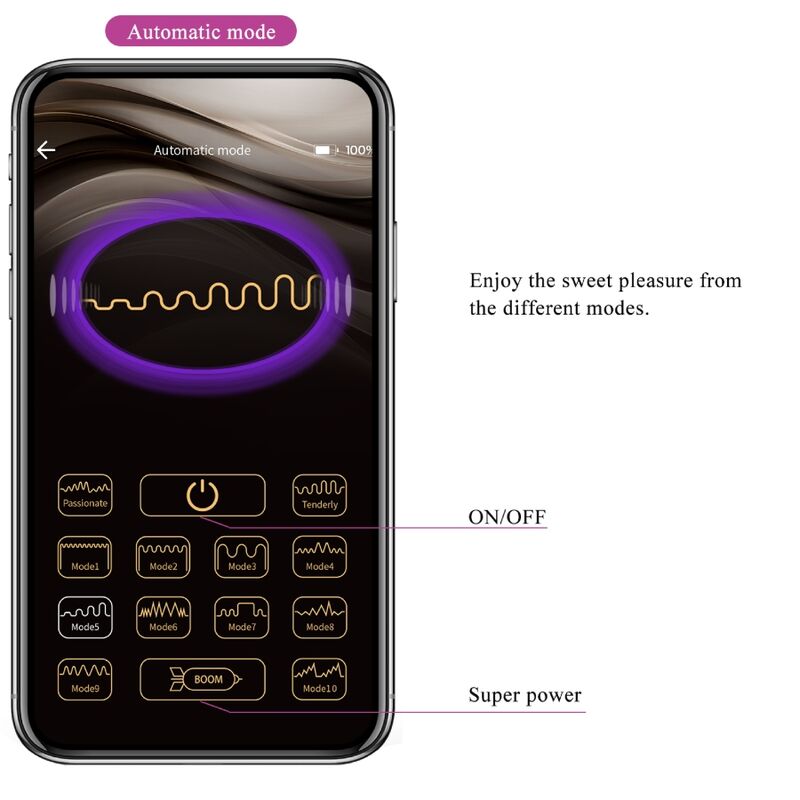 Ovetto vibrante Pretty Love Abner con app viola