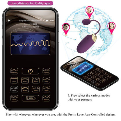 Ovetto vibrante Pretty Love Abner con app viola