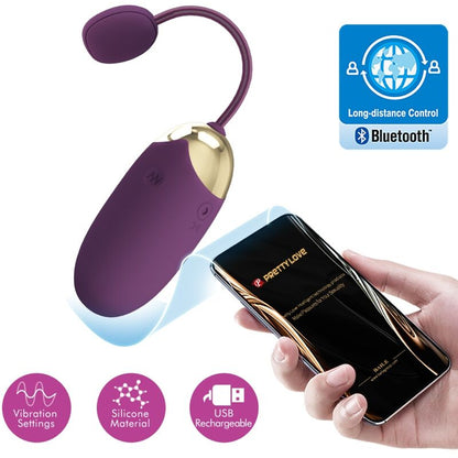 Ovetto vibrante Pretty Love Abner con app viola