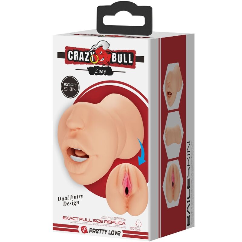 Crazy bull - zoey mastubador a forma di vagina doppia entrata