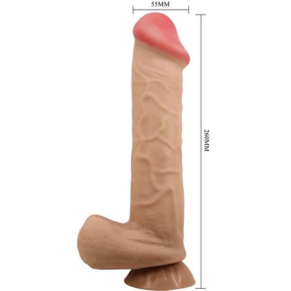 Pretty love - dildo realistico sliding skin series con ventosa scorrevole della pelle flesh 26 cm