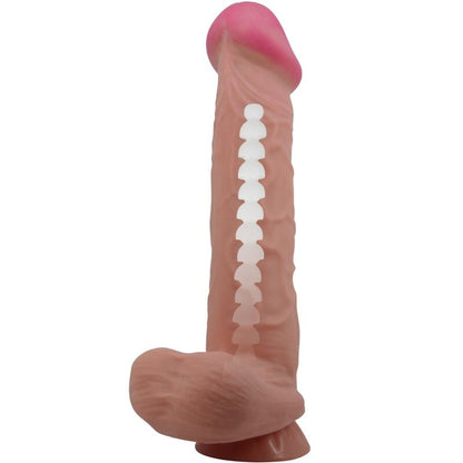Pretty love - dildo realistico sliding skin series con ventosa scorrevole della pelle marrone 26 cm