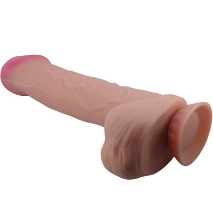 Pretty love - dildo realistico sliding skin series con ventosa scorrevole della pelle marrone 26 cm