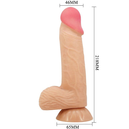 Pretty love - dildo realistico sliding skin series con ventosa scorrevole della pelle 20,6 cm