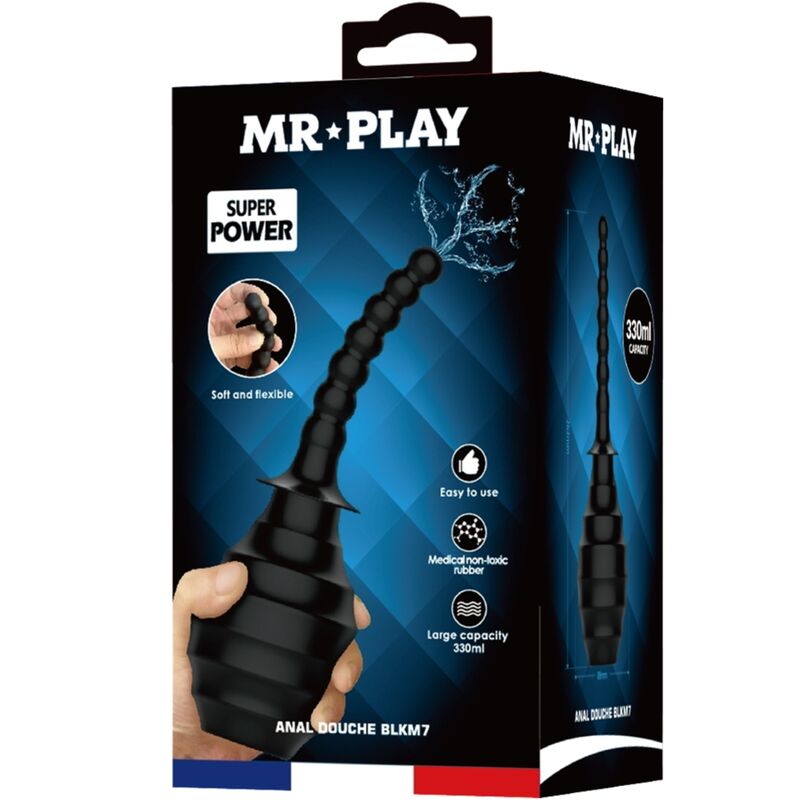 Mr play - potente vibratore telecomando plug anale nero