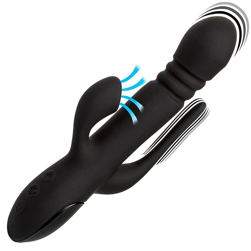 Sucette de clitoris + vibrateur Rabbit Calexotics Triple Euphoria Noir
