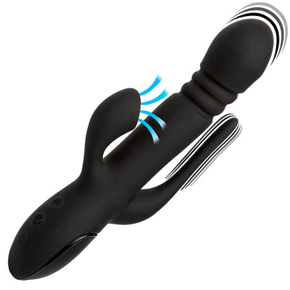 Sucette de clitoris + vibrateur Rabbit Calexotics Triple Euphoria Noir