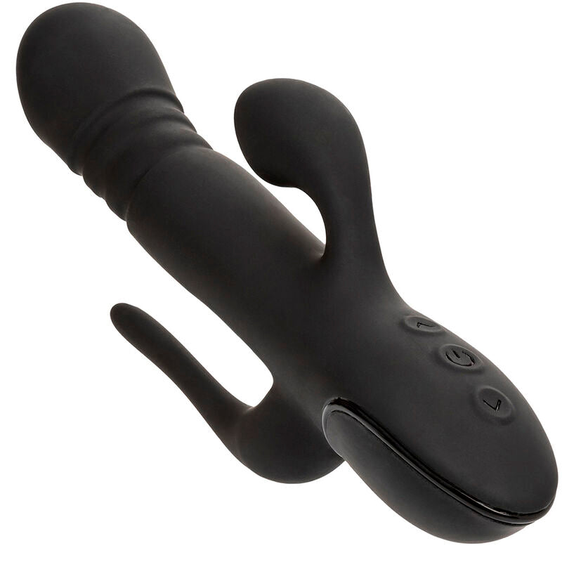Sucette de clitoris + vibrateur Rabbit Calexotics Triple Euphoria Noir