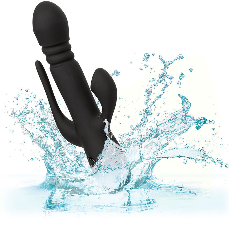 Sucette de clitoris + vibrateur Rabbit Calexotics Triple Euphoria Noir