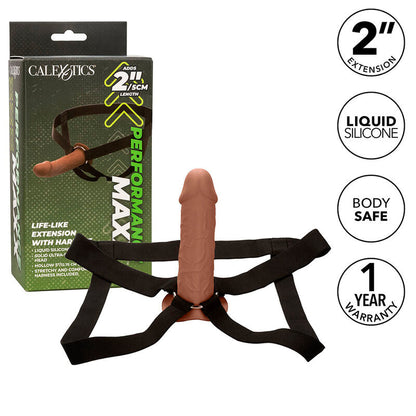 Calexotics - estensione reale performance maxx con imbracatura in pelle marrone