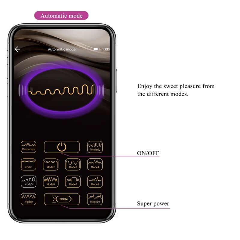 Pretty love - fisherman uovo vibrante lila controllato da app