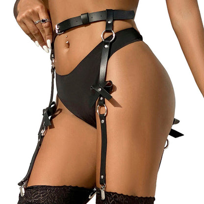 Subblime - catena in pelle per gambe nera taglia unica
