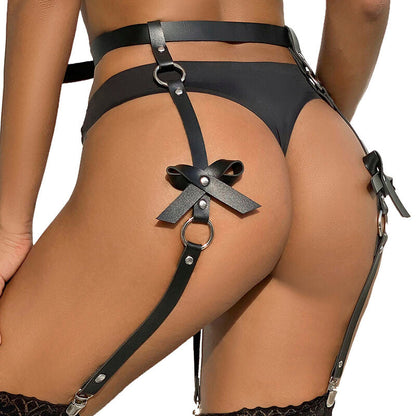 Subblime - catena in pelle per gambe nera taglia unica