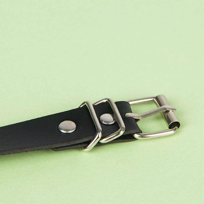 Subblime - cintura con catena in pelle nera taglia unica