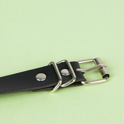 Subblime - cintura con catena in pelle nera taglia unica