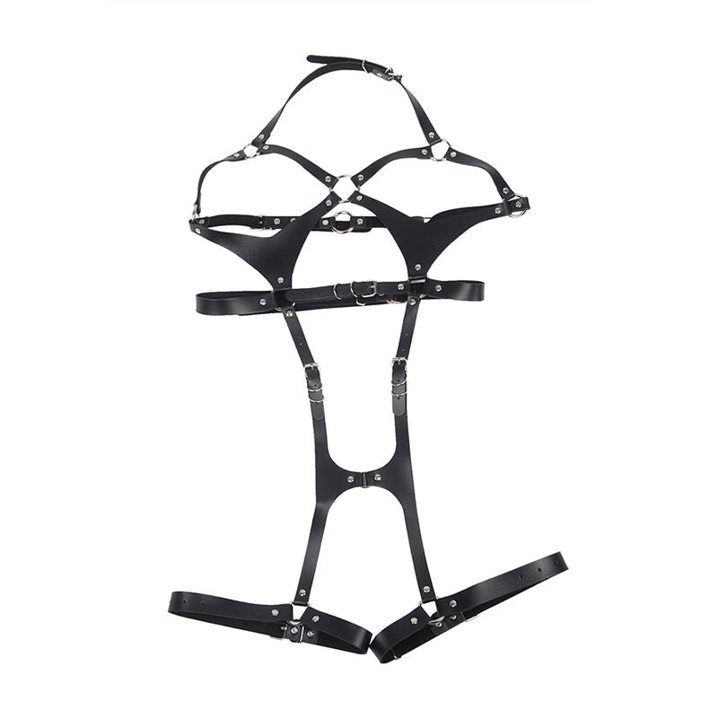 Subblime - imbracatura completa con fibbie in pelle nera taglia unica