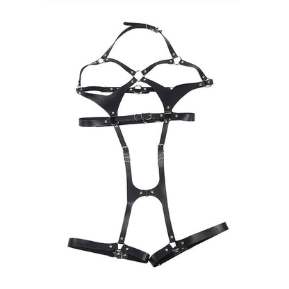 Subblime - imbracatura completa con fibbie in pelle nera taglia unica