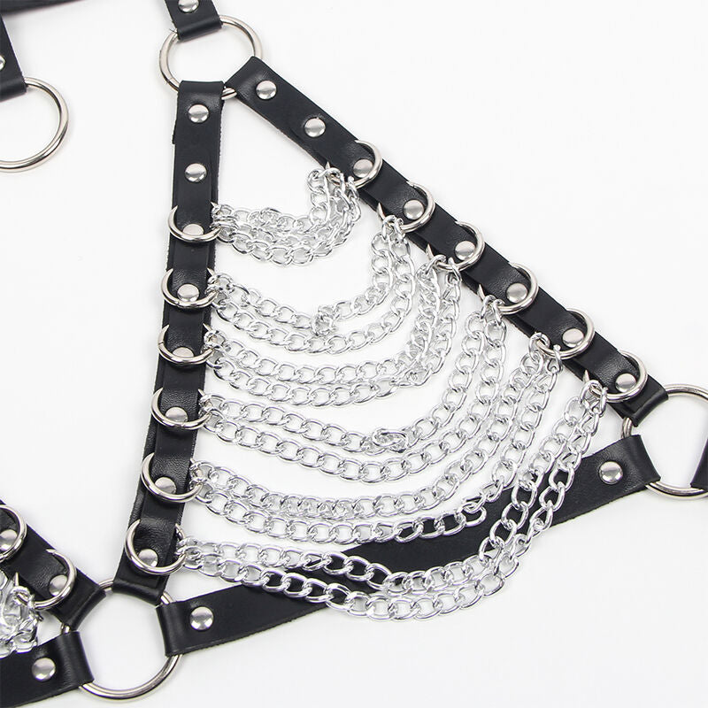 SUBBLIME - HARNAIS SOUTIEN-GORGE ET COLLIER AVEC CHAÎNES TAILLE UNIQUE