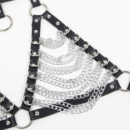 SUBBLIME - HARNAIS SOUTIEN-GORGE ET COLLIER AVEC CHAÎNES TAILLE UNIQUE