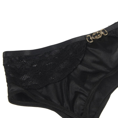 Subblime - set 3 pezzi reggiseno + perizoma + giarrettiera in pizzo nero l/xl