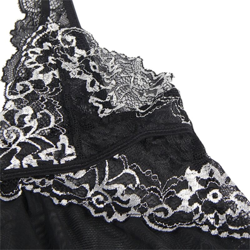 Subblime - babydoll in tessuto tulle pizzo sul petto l/xl