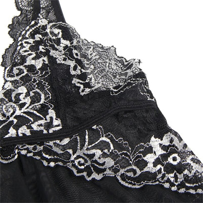 Subblime - babydoll in tessuto tulle pizzo sul petto l/xl