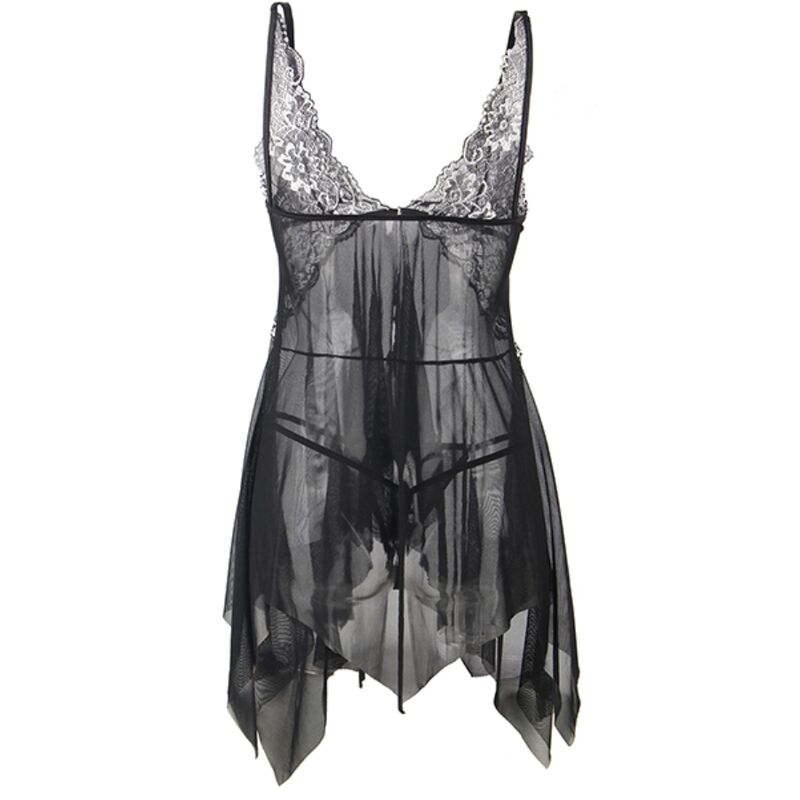Subblime - babydoll in tessuto tulle pizzo sul petto l/xl