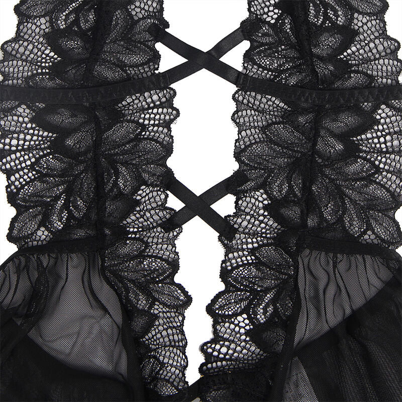 Subblime - nounours tour de cou dos nu dentelle noire s/m