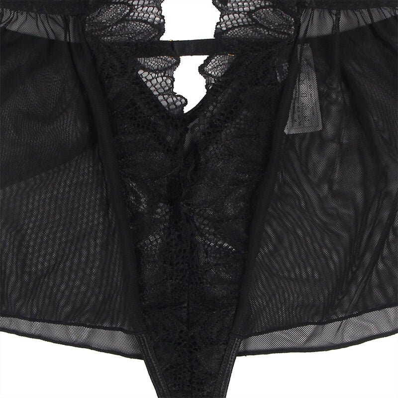 Subblime - nounours tour de cou dos nu dentelle noire s/m